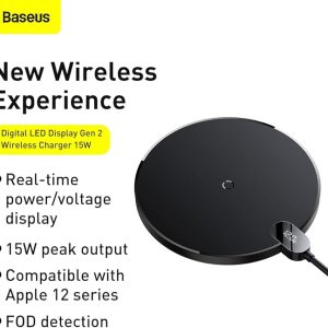 Baseus 15W Qi Digital LED Display Gen 2 Wireless Charger