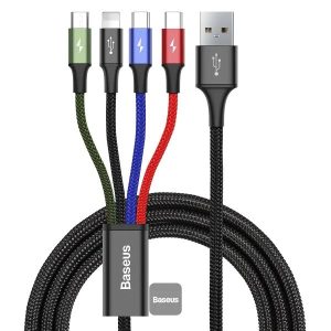 Baseus Fast 4-in-1 Cable For iP+Type-C (2)+Micro 3.5A 1.2m CA1T4-B0