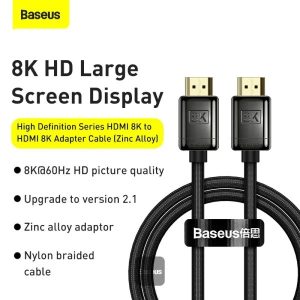 Baseus High Definition Series HDMI 8K to HDMI 8K Adapter Cable 5m Black