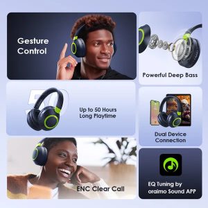 oraimo BoomPop2S ENC Over-Ear Wireless Headphones