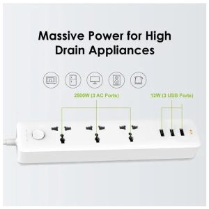 oraimo PowerHub 3 6 Ports UK Power Strip Socket