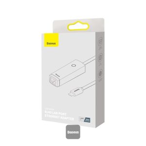 Baseus Lite Series Ethernet Adapter Type-C to RJ45 LAN Port (100Mbps Aluminum Alloy) Grey