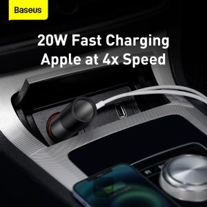 Baseus Share Together Fast Charge Car Charger with Cigarette Lighter Expansion Port U+C 120W