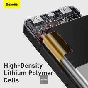 Baseus Bipow Digital Display Power Bank 30000mAh 15W Black Overseas Edition, With Simple Series Charging Cable USB to Micro 25cm Black