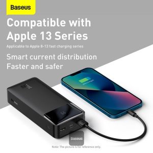 Baseus Bipow Digital Display Power Bank 20000mAh 15W Black Overseas Edition (With Simple Series Charging Cable USB to Micro 25cm Black