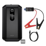 Baseus Super Energy Air Car Jump Starter Built-in 10000mAh Power Bank 1000A Max Peak Current 12V Car Jump Starter (Up to 4.0L Gas, 2.5L Diesel Engines) Emergency Portable Phone Charger Black