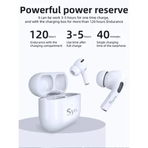 synox i3 pro wireless earphone white