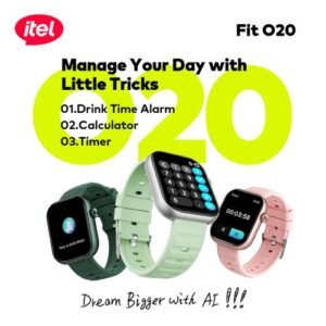 itel Smart Watch Fit O20 2.04" HD Display IP68 AI-Powered Blue