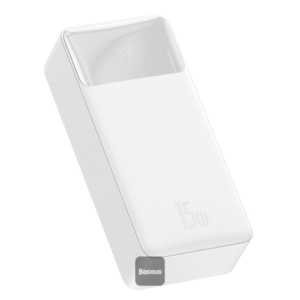 Baseus Bipow Digital Display Power Bank 30000mAh 15W Overseas Edition （With Simple Series Charging Cable USB to Micro 25cm White）