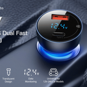 Baseus TZCCKX-0G Particular Digital Display QC+PPS Dual Quick Charger Car Charger 65W