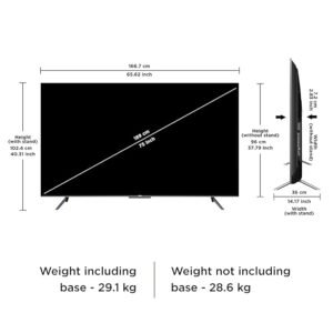 TCL 189 cm 75 inches 4K Ultra HD Smart QD-Mini LED Google TV 75C755 Black