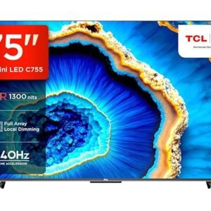 TCL 189 cm 75 inches 4K Ultra HD Smart QD-Mini LED Google TV 75C755 Black