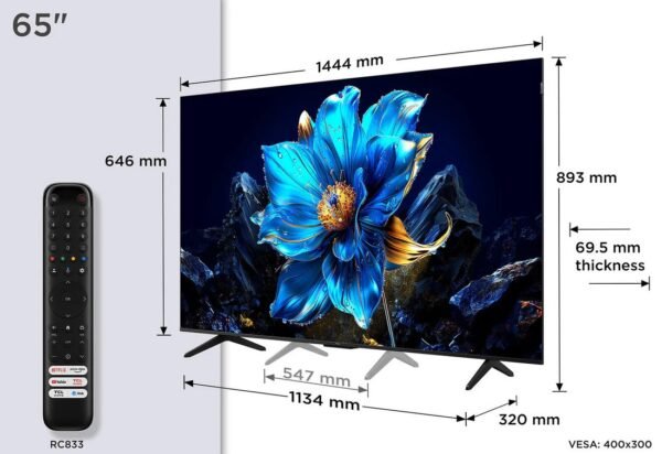 TCL 65 INCHES QLED 4K Ultra HD HDR Google TV 65P7K - Image 2