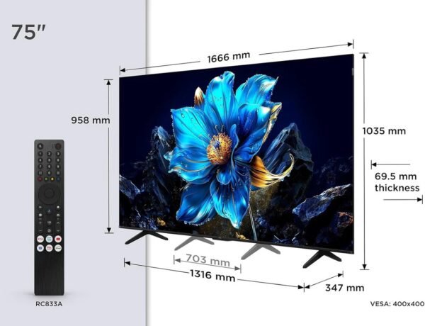 TCL 75 INCHES QLED 4K Ultra HD HDR Google TV 75P7K - Image 2
